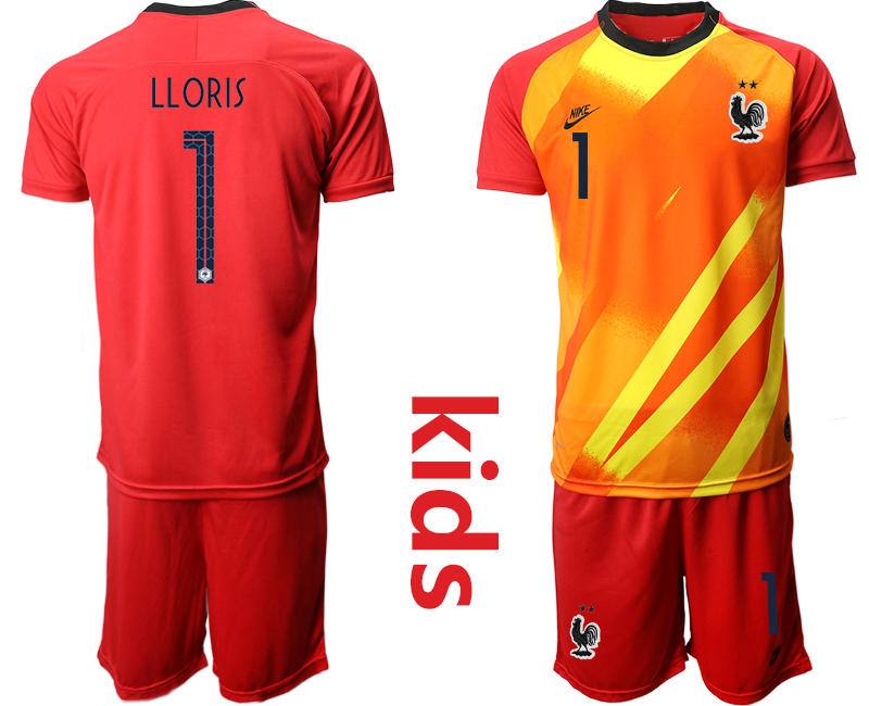 Cheap 2021 European Cup France red goalkeeper Youth 1 soccer jerseys